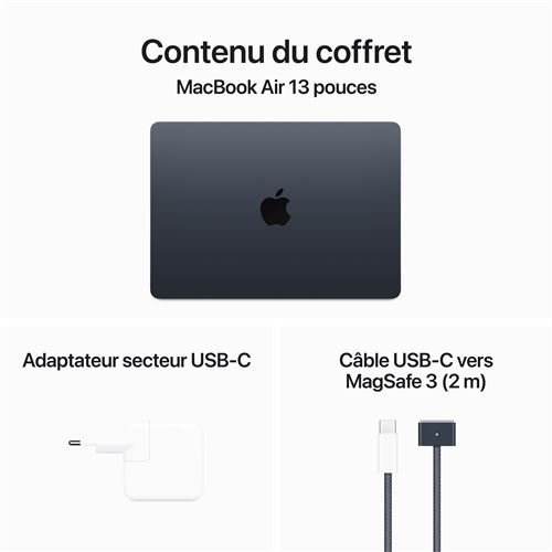 Apple MacBook Air 13" 256 Go SSD 24 Go RAM Puce M3 CPU 8 cœurs GPU 10 cœurs - Aperçu 4